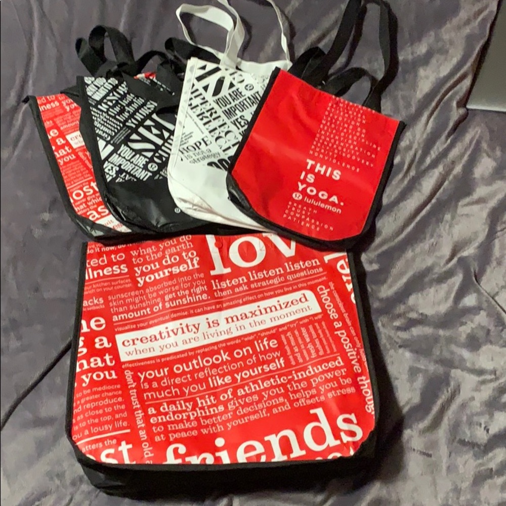 Assorted lululemon bags